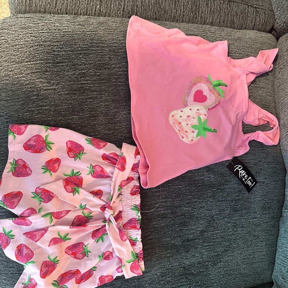 Pink Strawberry Kids two piece